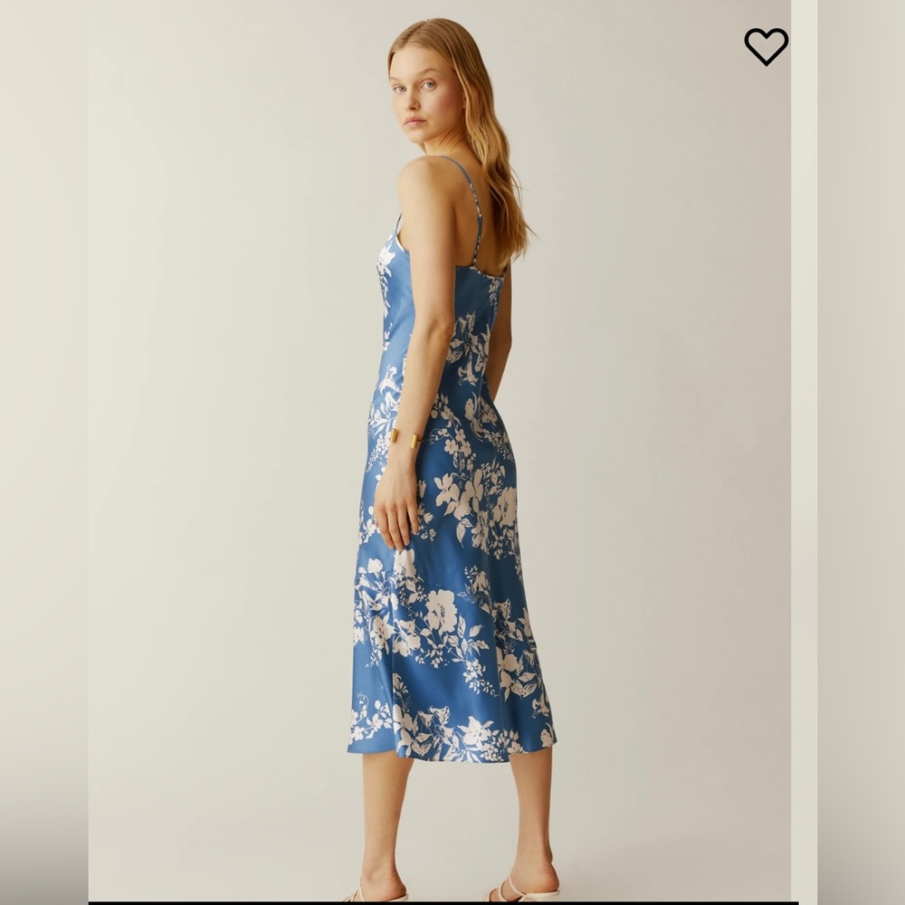 Reformation Alisal Silk Dress in Cyanotype.